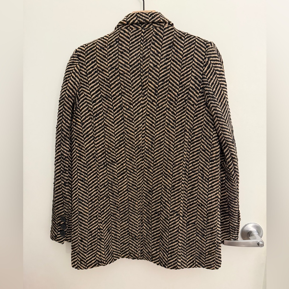 Wool Blend Herringbone Patterned Wool Coat - image 2